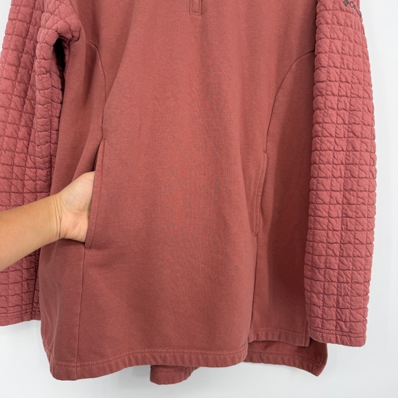 Columbia Women's Castle Hill Tunic Sweatshirt Top Quilted Pink Size M Mock Neck - Picture 3 of 9